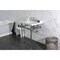 Kingston Brass 30 Carrara Marble Console Sink with Brass Legs, Marble WhiteBrushed Nickel LMS30MBSQ8 - alternate 4